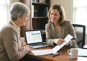 Senior caregiver finding financial relief with prescription savings